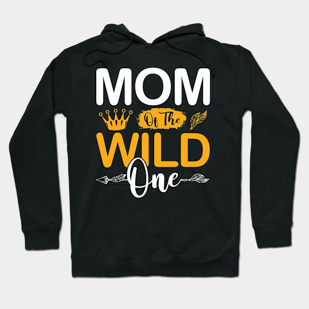 Mom of The Wild One Girl Birthday Matching Family Party Hoodie by Albatross